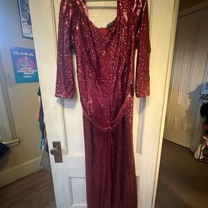 Eloquii Red Sequin Jumpsuit